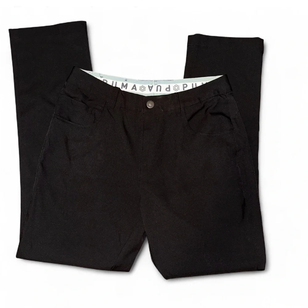 Puma Black Tailored Golf Pants | Flat Front | Stretch
